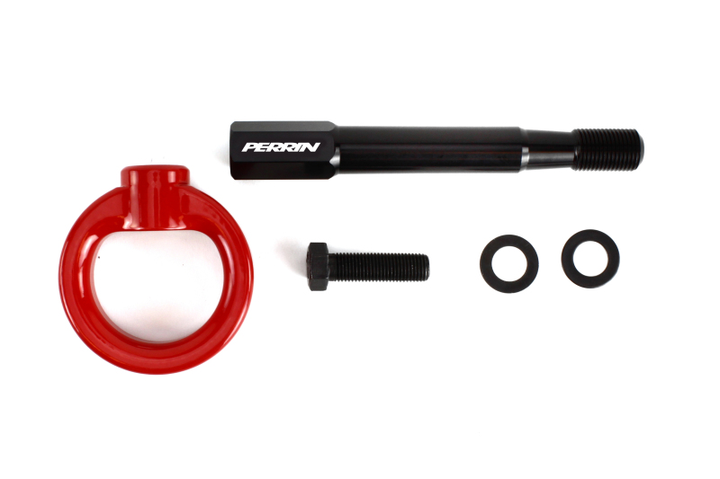 Subaru WRX STI Tow Hook Kit - Rear - Perrin Performance - Red - `15-`21